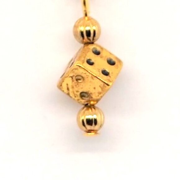 Gold Dice Earrings - Picture 4 of 4